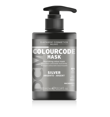 DIAPASON Mask Colourcode ARGENTO. Base: 10 – 11 Intensifica e ravviva tutte le tonalità dei capelli bianchi, biondi o decolorati
