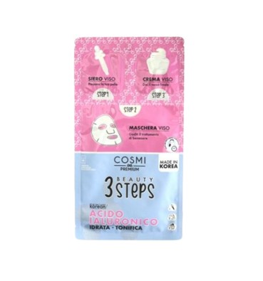 COSMI Maschera Viso con ACIDO IALURONICO 3 Steps Korean Beauty