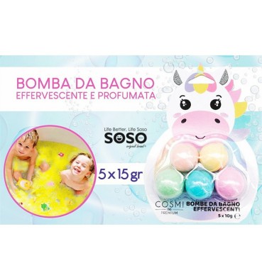 COSMI Bombe da Bagno UNICORNO 5 PZ X 15 gr