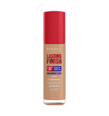 RIMMEL L.Fondotinta Lasting Finish 35H CON ACIDO IALURONICO n°203 TRUE BEIGE