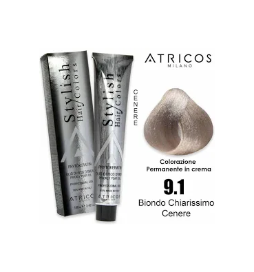 ATRICOS Colorazione Permanente 100ml  9.1 – BIONDO CHIARISSIMO CENERE