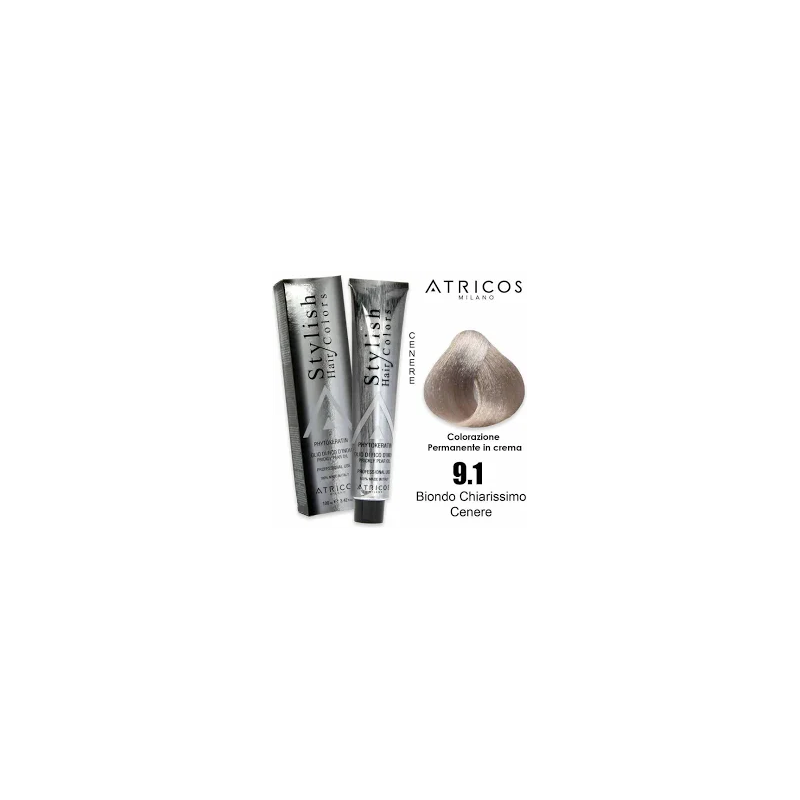 ATRICOS Colorazione Permanente 100ml  9.1 – BIONDO CHIARISSIMO CENERE