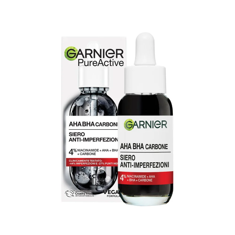 GARNIER - Siero Anti-Imperfezioni AHA+BHA con Carbone