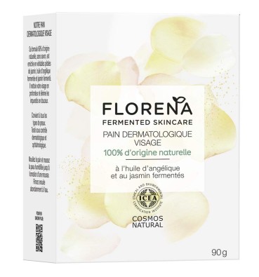 Florena Fermented Skincare -  Sapone Non Sapone Per Il Viso Naturale Con Gelsomino Fermentato e Olio di Angelica Fermentato 90 G