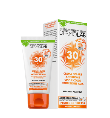 DERMOLAB - Crema solare antirughe viso e collo protezione alta – SPF 30