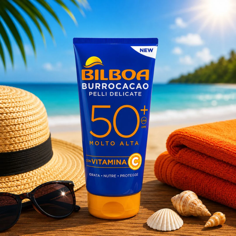 BILBOA -BURROCACAO PELLI DELICATE SPF50+ - Con Vitamina C