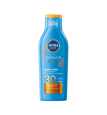 Nivea Sun Protect&Bronze Latte attivatore di abbronzatura naturale, SPF30