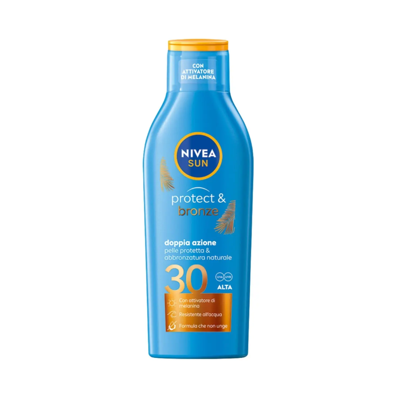 Nivea Sun Protect&Bronze Latte attivatore di abbronzatura naturale, SPF30