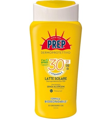 PREP Latte Solare Dermoprotettivo SPF 30, Protezione Solare Raggi UVA e UVB, 200ml
