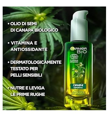 Garnier Bio - Canapa Riparatrice - Olio Notte Multi Riparatore